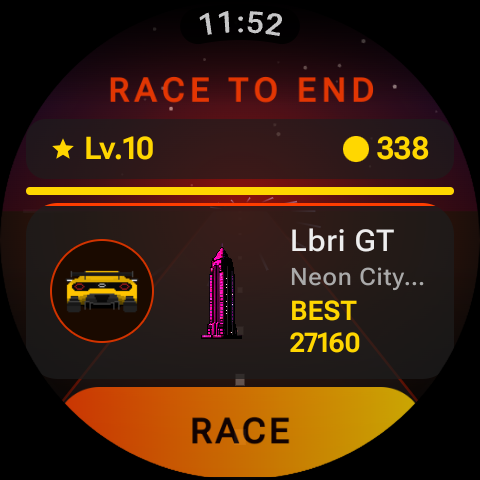 Race To End level select screen