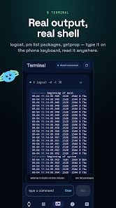 WearBridge phone terminal running logcat