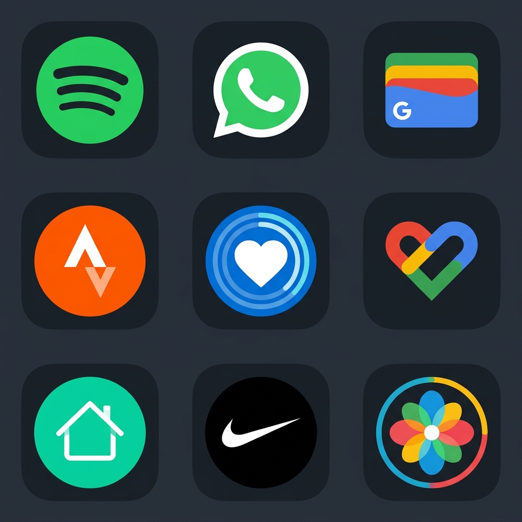 Best Wear OS app icons: Spotify, WhatsApp, Google Wallet, Strava and more