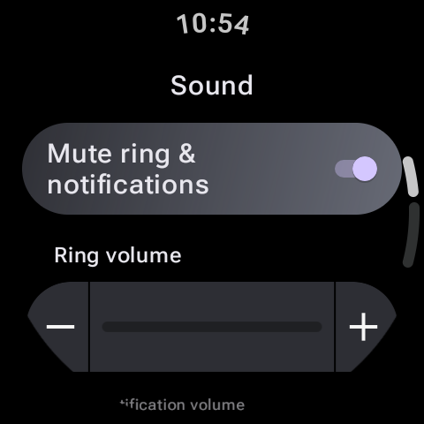 Galaxy Watch Quick Settings Shade