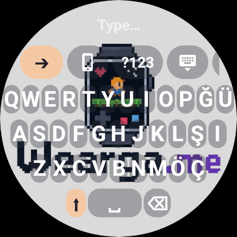 SyncBoard Turkish keyboard on watch